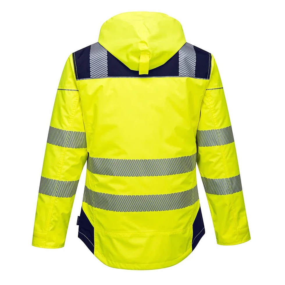 Portwest Chaqueta De Invierno De Alta Visibilidad Pw3 , Tamaño: L, Color: Amarillo/Marino, T400YNRL