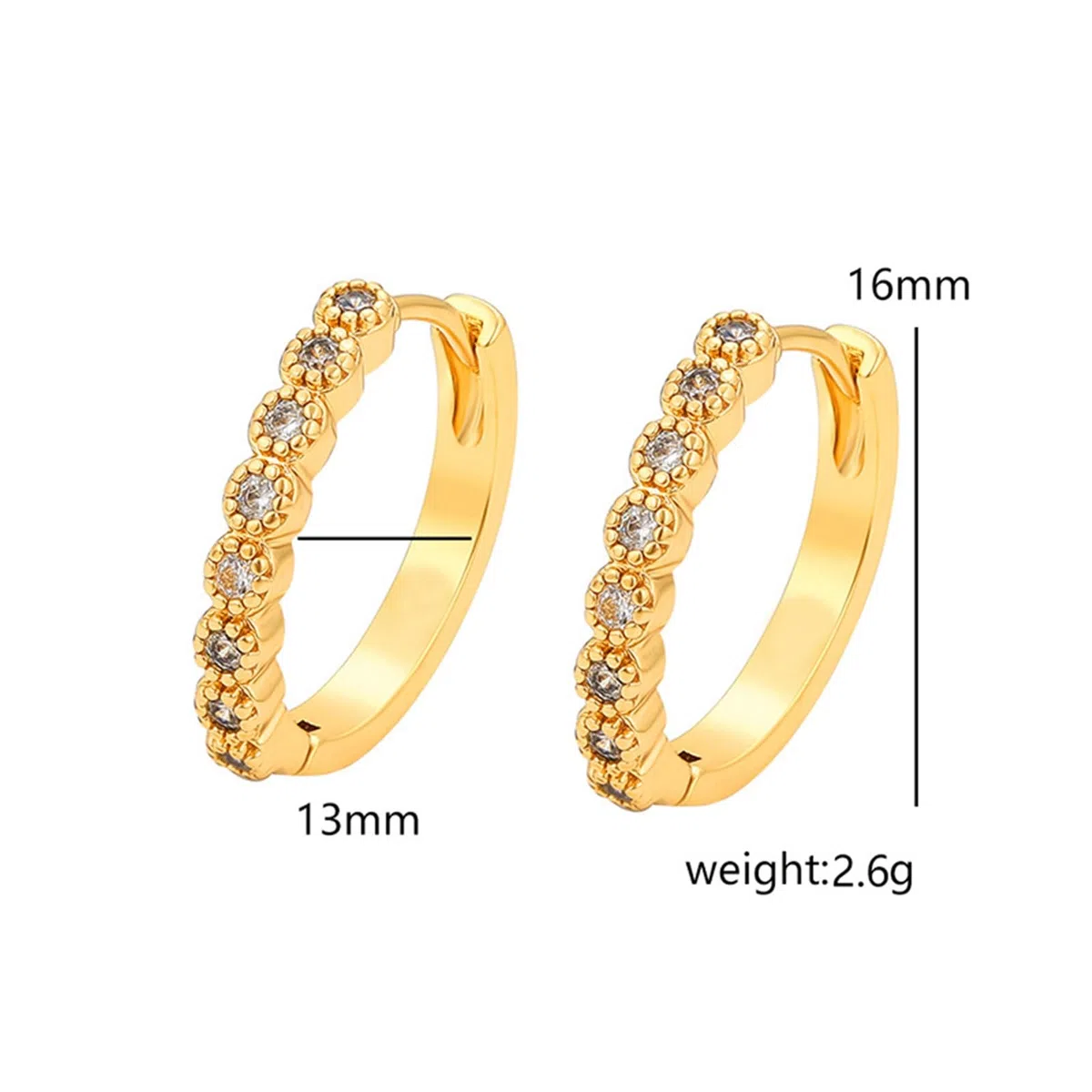 Pendientes de aro vintage de oro blanco para mujer con moissanita