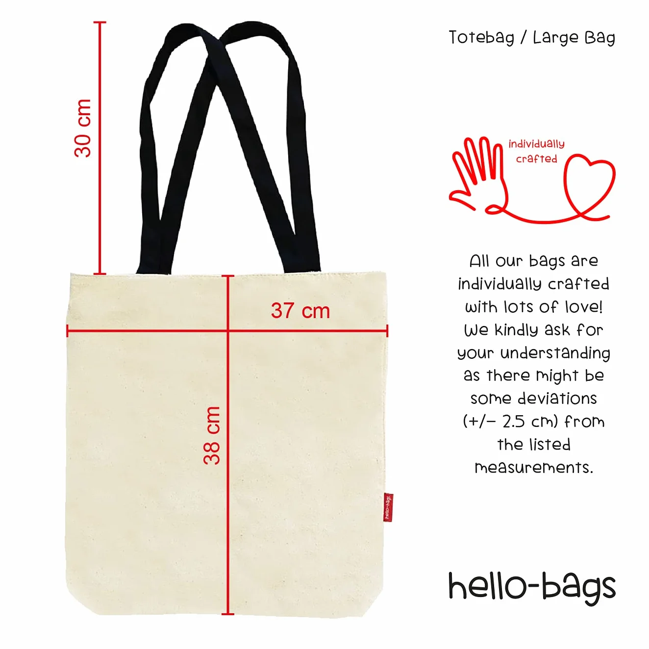 Hello-Bags. Bolso Tote bag con cremallera, forro y bolsillo interior. Exterior: Algodón 100%. Incluye sobre kraft de regalo. Modelo "SI TE RODEAS". Color: Crudo/Negro. Medidas: 37x 38 cm.