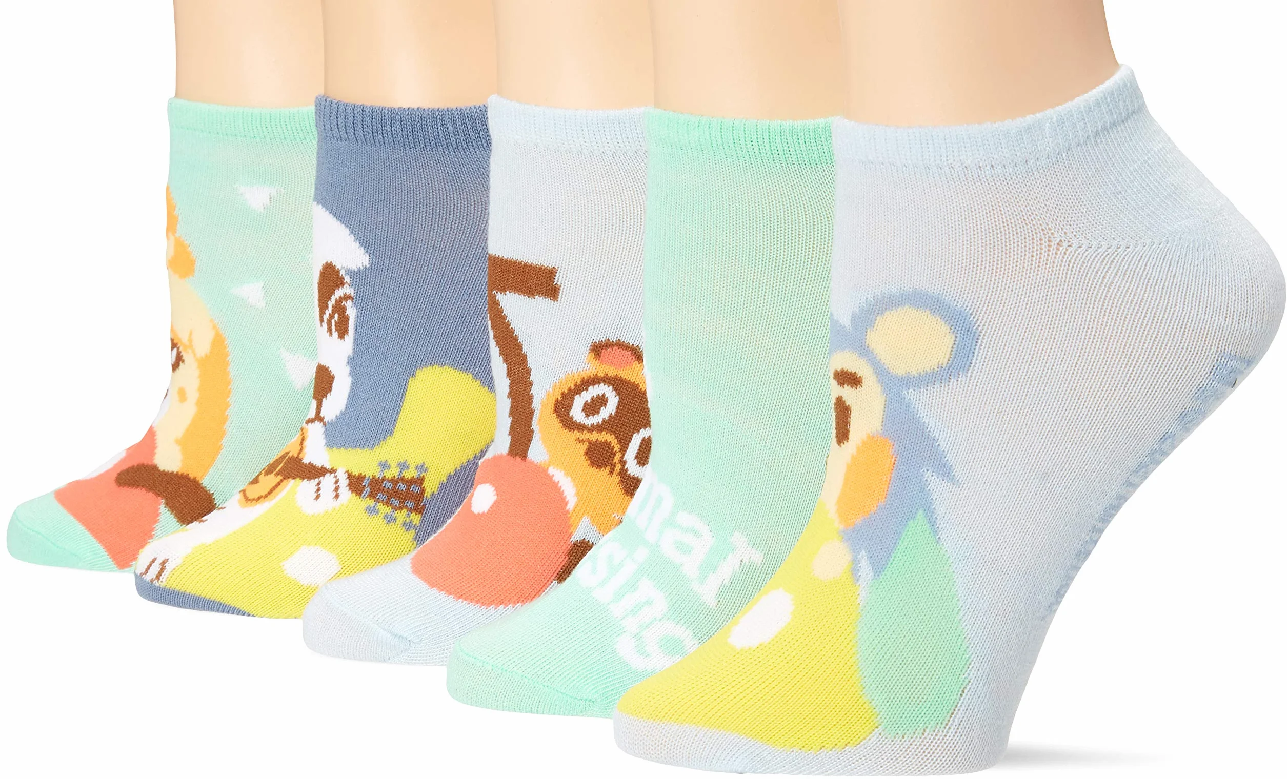 Nintendo Damen Animal Crossing - Paquete de 5 calcetines invisibles de Animal Crossing
