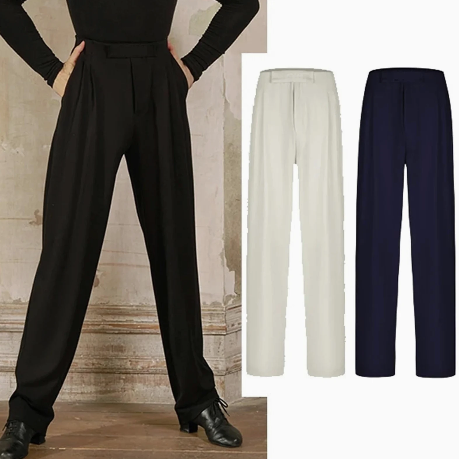 Pantalones De Baile Latino For Hombre, Ropa Competición For Chachachá, Rumba Y, Holgados For Practicar para Hombre, Salsa, Jazz, Danza