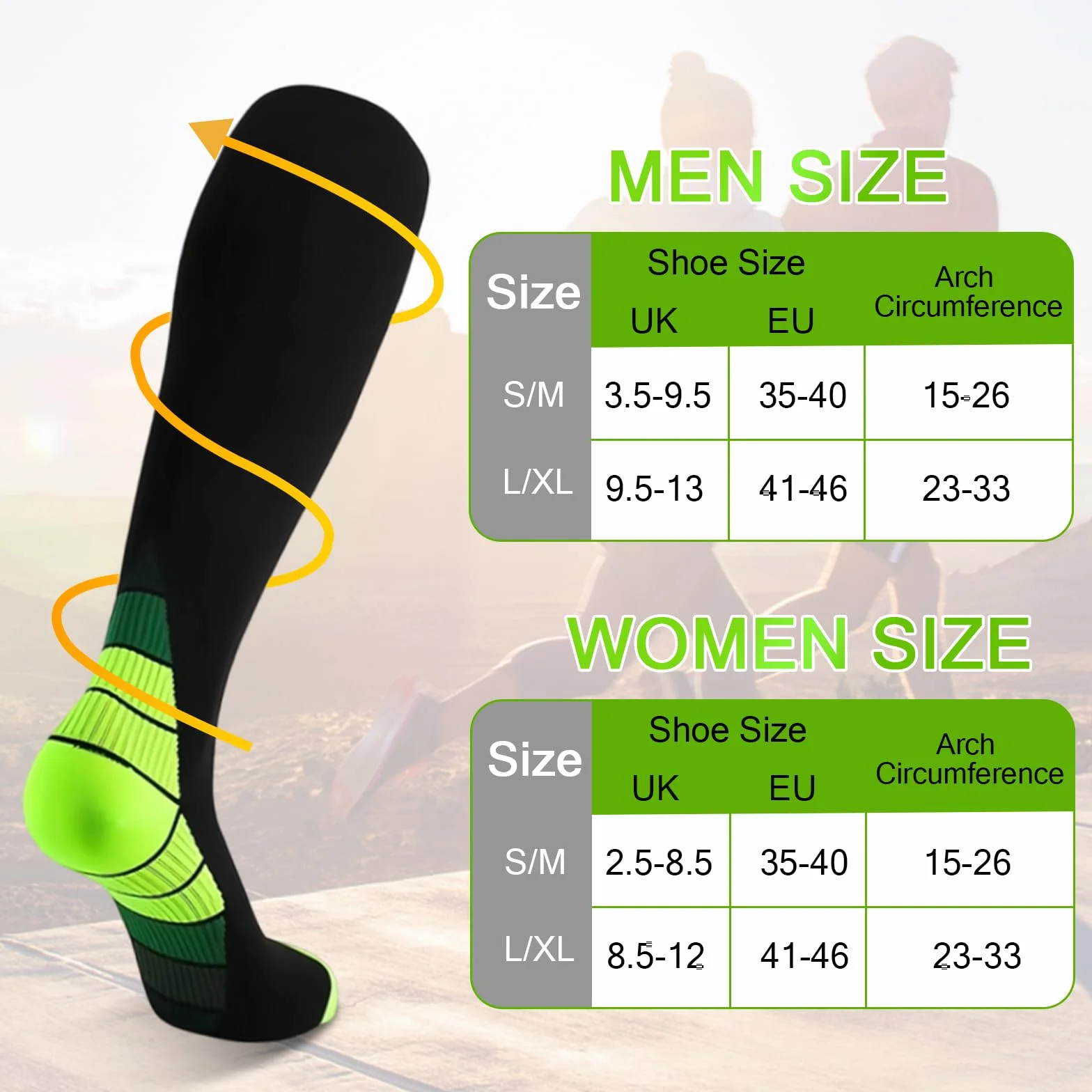 Medias de Compresión para Mujer y Hombre, Calcetines de Compresión para Varices, 6 Pares