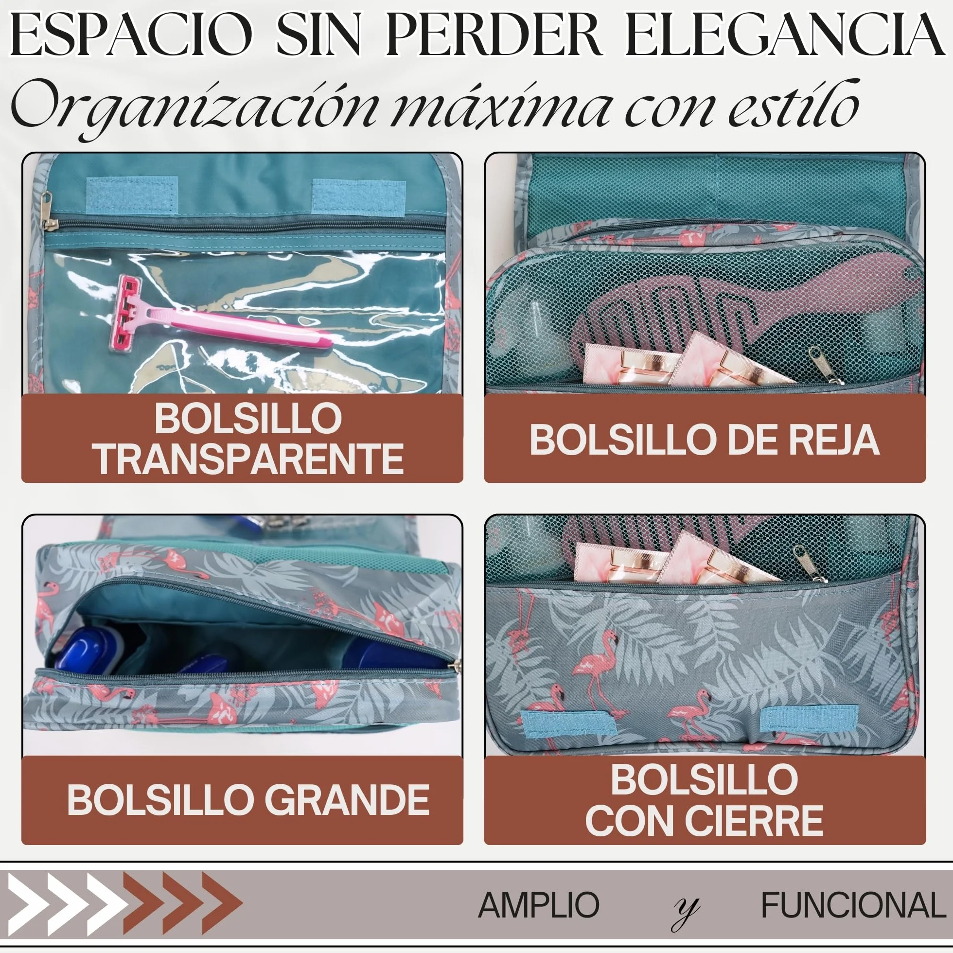 Neceser Viaje Colgante Impermeable Mujer, Viene con 2 Bolsas de Almacenamiento de Regalo, Neceser Mujer, Bolso Maquillaje, Bolsa de Aseo para Viajes Compacto, Ideal como Accesorios de Viajes