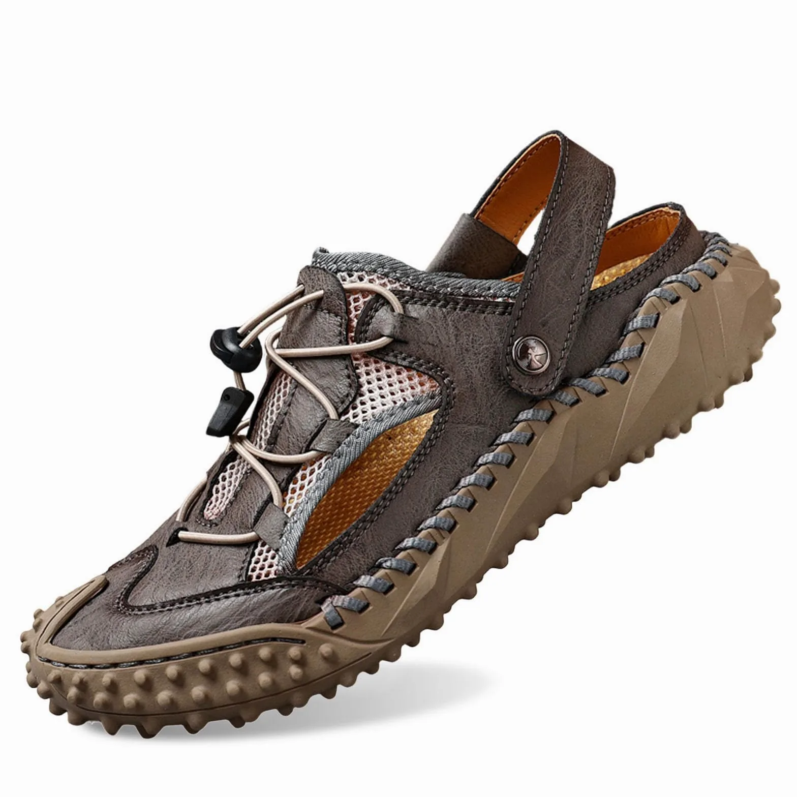 Generisch Sandalias de hombre con soporte de arco para playa, ocio, elegantes, con correa elástica en el tobillo, zapatos cómodos de verano para el día a día