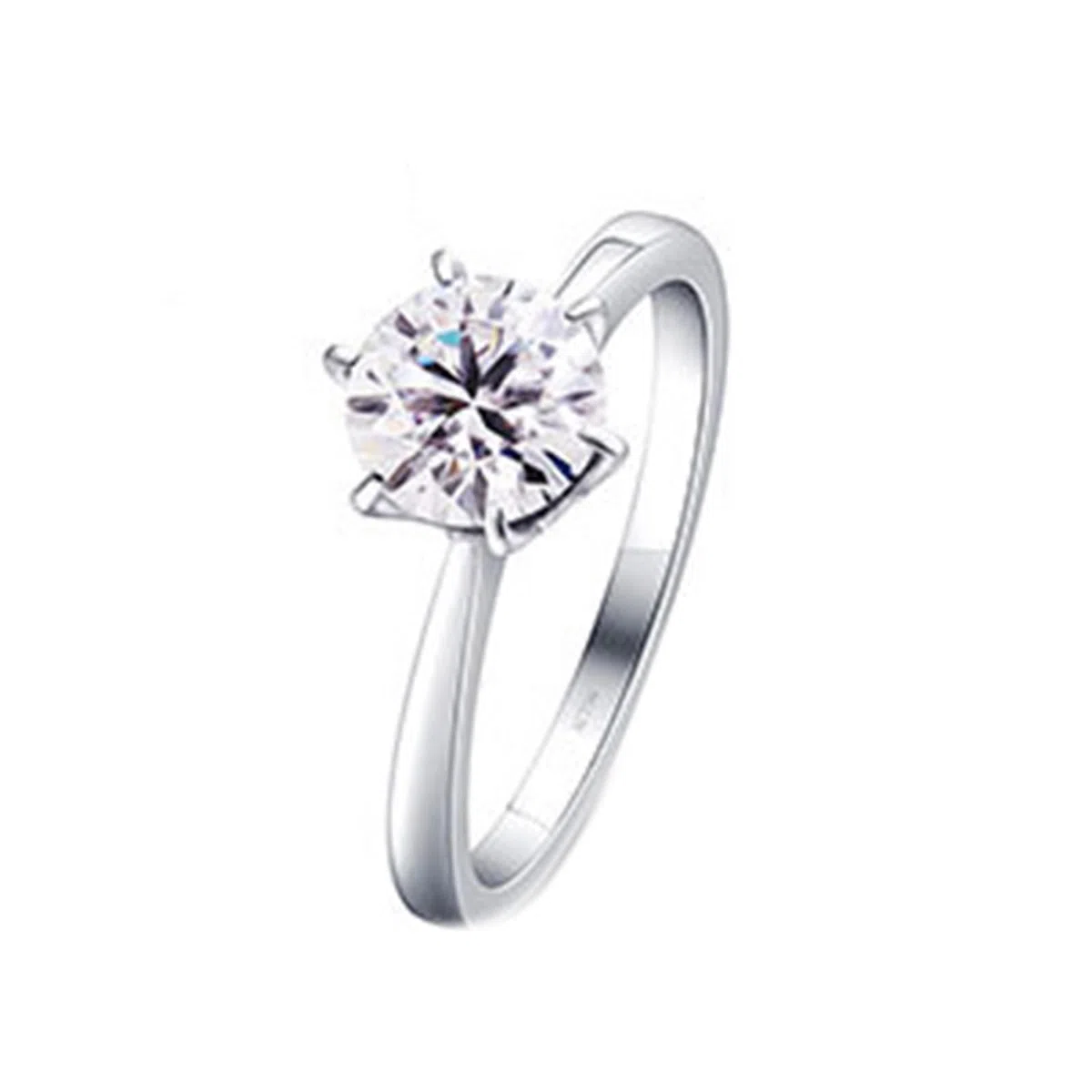 Alianzas de boda para mujer, oro de 14 K/18 quilates, 0,5 quilates, corte redondo, solitario, oro blanco, anillos de compromiso con diamante cultivado en laboratorio para ella