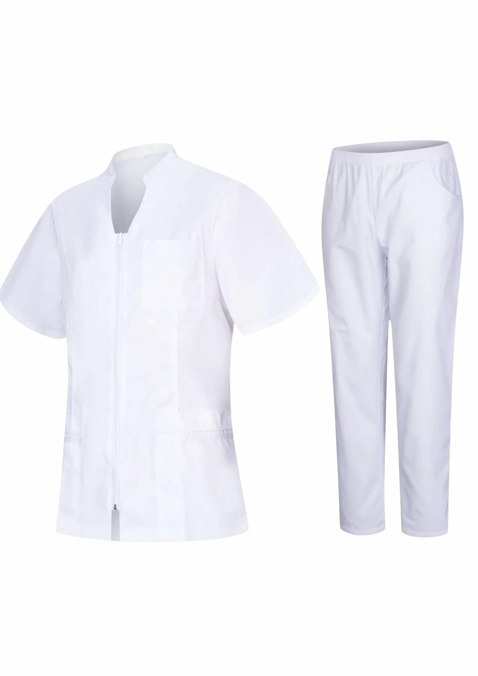 Victory Uniforme Sanitario Mujer Profesional Médico Cómodo Transpirable Resistente Uso Diario Hospital Clínica Laboratorio Trabajo Algodón Poliester Cremallera Lavable 702-8312