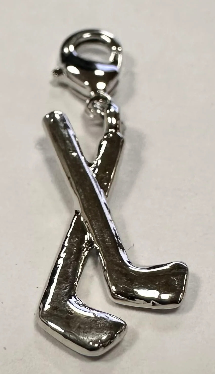Quiges Charm con Cierre Plateado Palos de Hockey Abalorios Joyería de Mujer