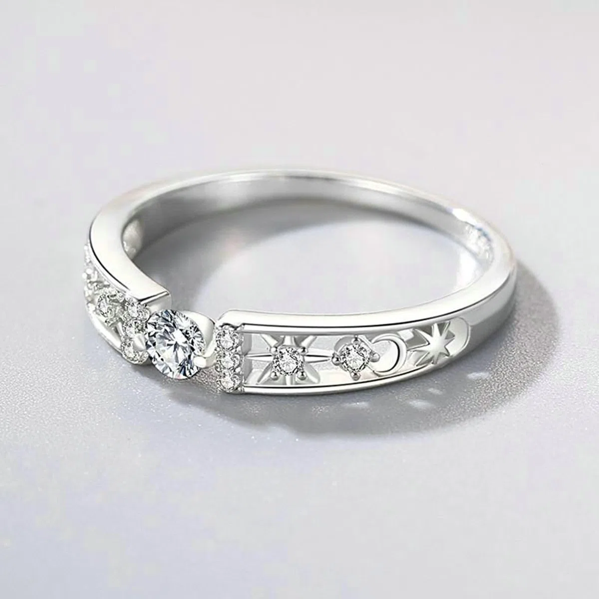 Alianzas de oro auténtico con diamante cultivado en laboratorio, anillo de boda de oro blanco, elegante anillo de boda para mujer