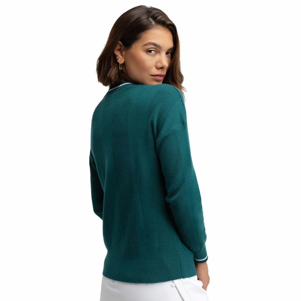 SIROKO Jersey Punto Golf Cuello de Pico Gimme Teal Verde
