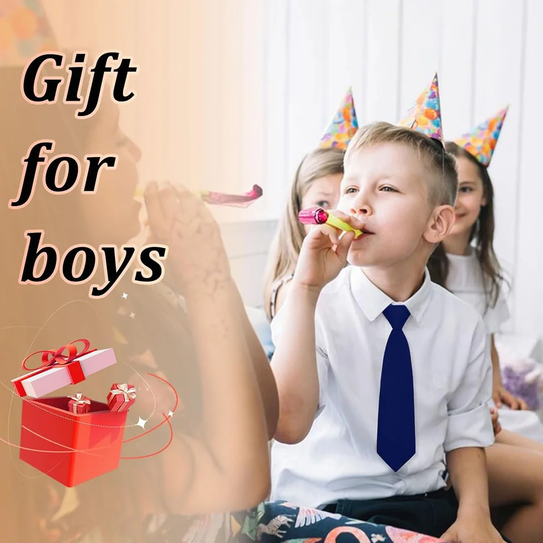 Corbata para Niños Ajustable de Seda Pre-Atada para Graduaciones y Bodas