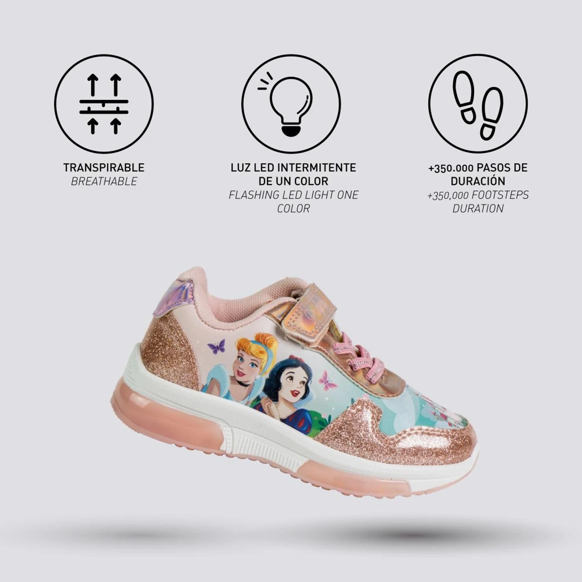 CERDÁ LIFE'S LITTLE MOMENTS Deportiva Suela PVC con Luces Princess Zapatillas DeportivasNiñas