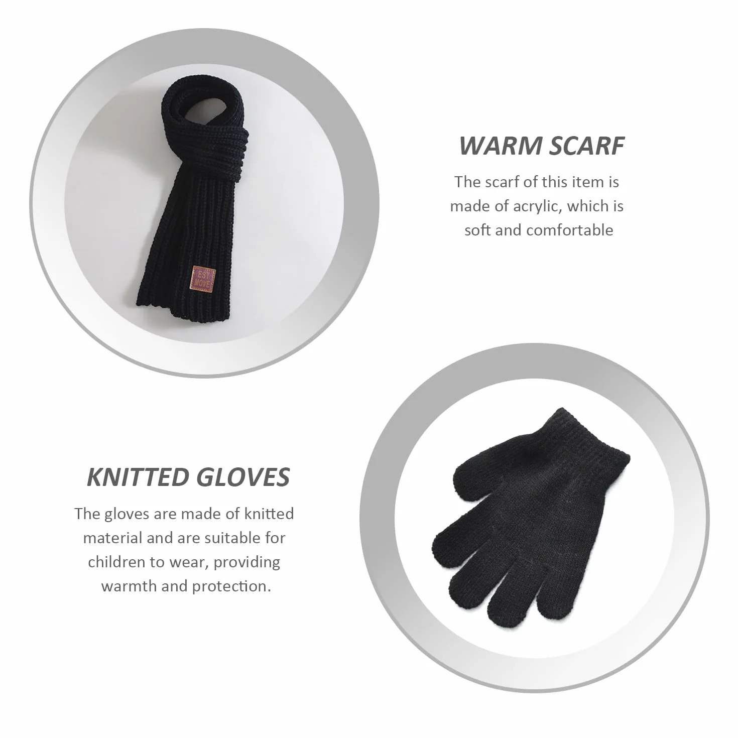 1 Bufanda Para Niños Y 1 Par De Guantes Abrigados, Bufanda Abrigada Para Niños, Bufanda De Punto Suave, Guantes De Punto, Guantes De Invierno