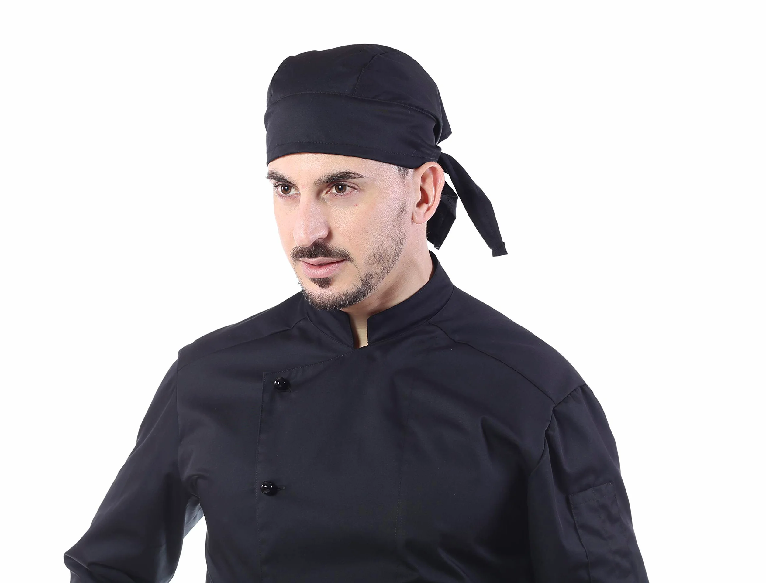 Juego de cocina bordado, varios colores, para hombre y mujer, 4 piezas, bufanda, cocina, restaurante, fabricado en Italia