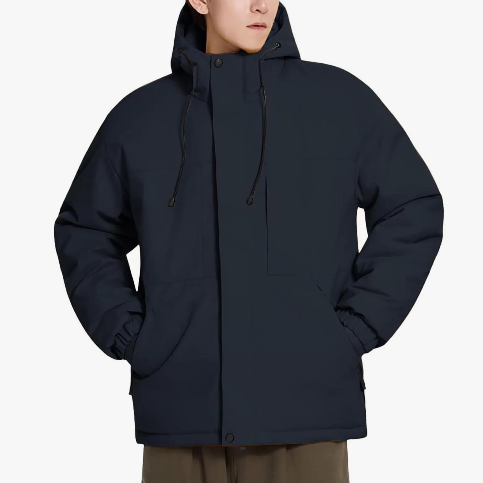 Chubasquero Impermeable para Hombre para Exteriores Transpirable con Capucha Desmontable y Bolsillo con Cremallera Casual Cortavientos Con Capucha Para Correr Ciclismo Senderismo Escalada Deporte