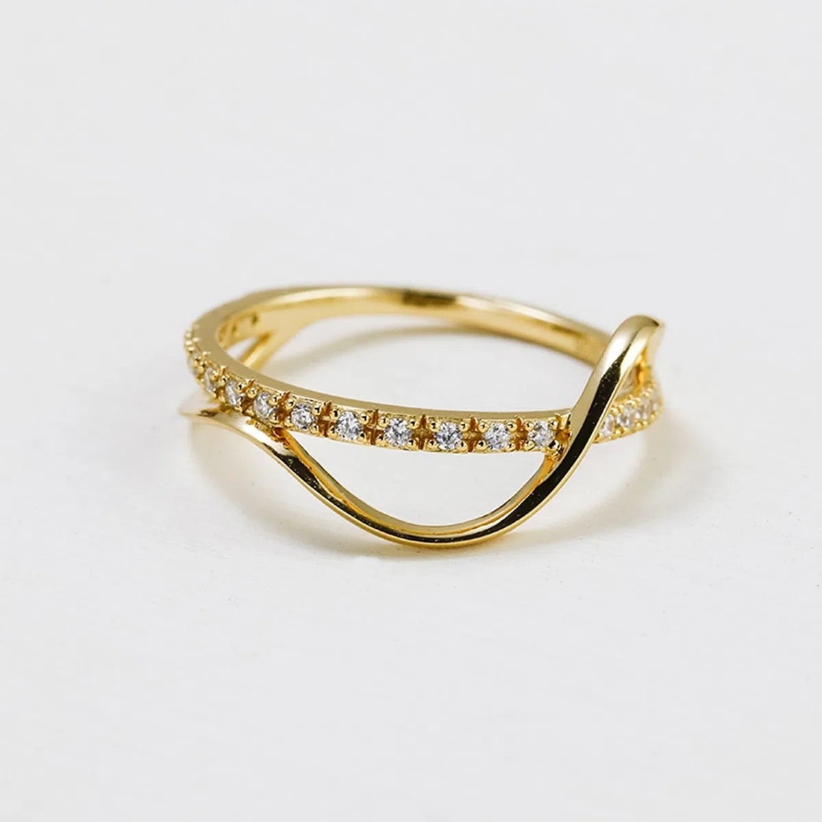 Anillo de solicitud de oro amarillo auténtico de 9 K/14 K/18 K con moissanita, forma infinita