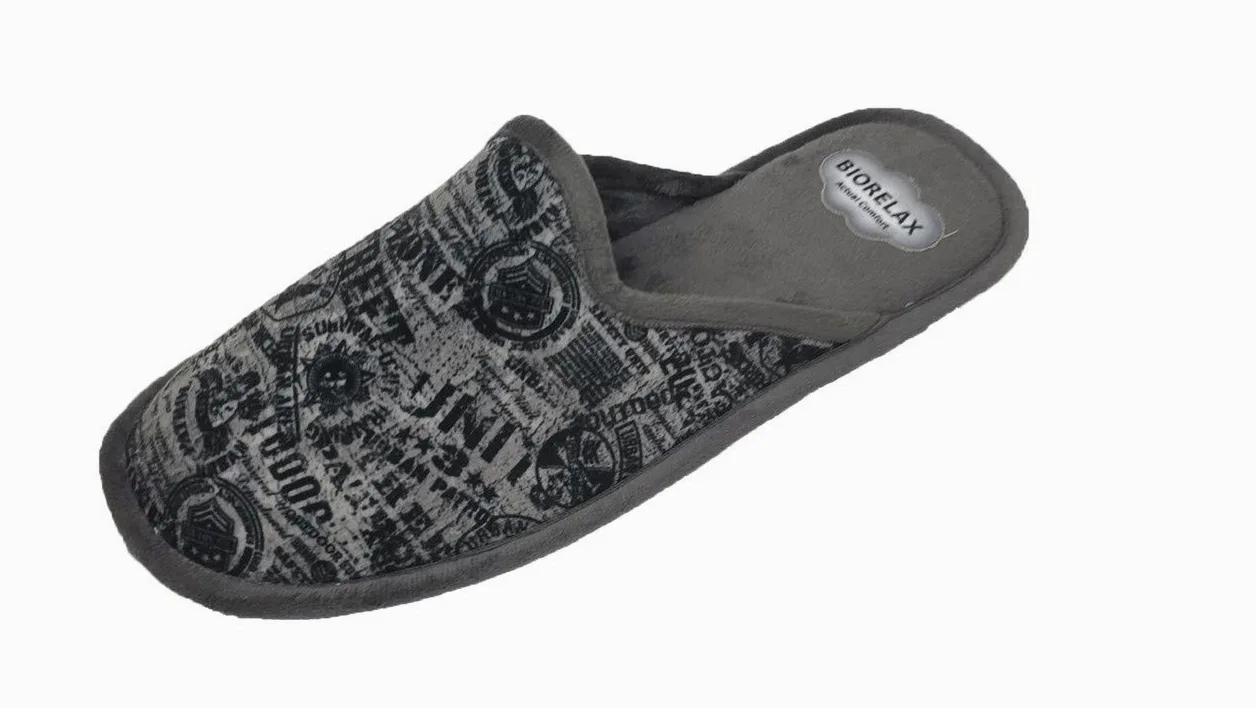 Biorelax Zapatillas de Estar por casa/Hombre Gris/Suapel