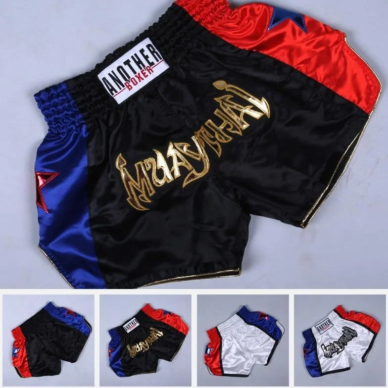Pantalones Cortos de Muay Thai, Unisex, Artes Marciales, Kickboxing, Lucha, Para Entusiastas del MMA (3XL, Blanco)