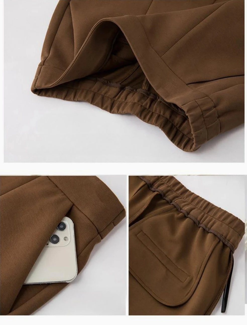BROLEO Pantalones Harem Mujer Cintura Alta Pantalones con Cintura Elástica en la Espalda café Pantalones Largos Informales Palazzo con Bolsillos Pantalones Deportivos de Yoga Pantalones