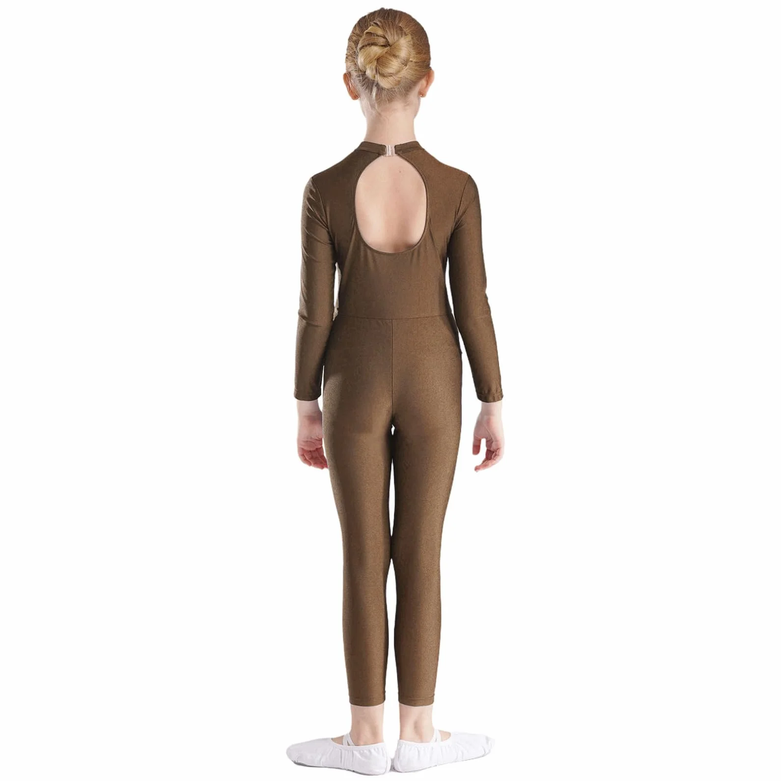 JEATHA Maillot De Gimnasia Niña Maillot Manga Larga Mono Elástico De Gimnasia Rítmica Body Elástico De Danza Clásica Mono De Deportivo