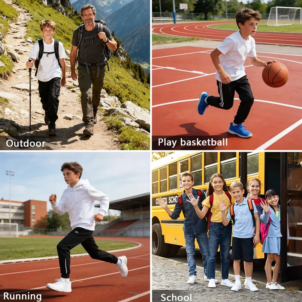 Pantalones para Niño Deportivos Casuales Pierna Recta Cintura Elástica Dos Bolsillos