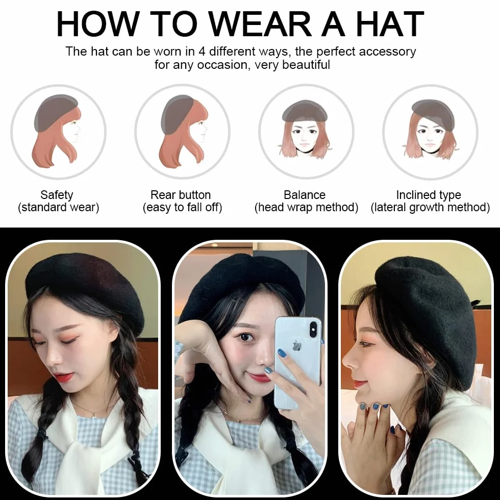 Boina Francesa Mujer Hombre,Boina Parisina de Verano,French Beret Hat,Boinas de Pintor Disfraz,Chapela Vasca Elegante,Sombrero Pintor Vintage,Boinas Artista de Invierno,Sombrero Mimo Disfraz