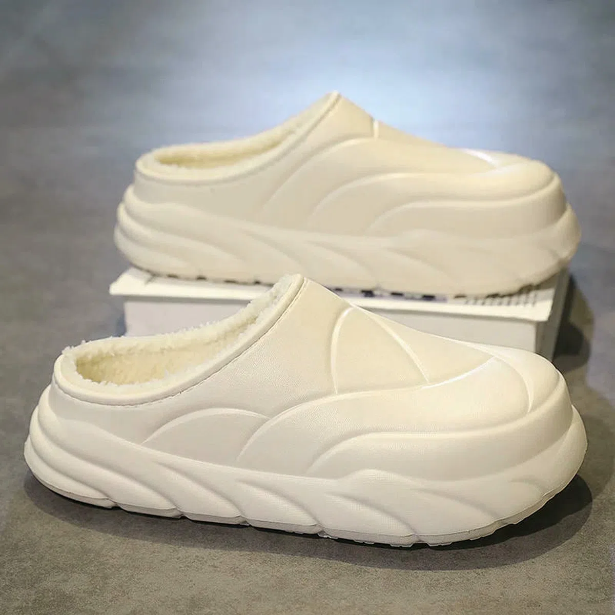 Pantuflas Zapatillas De Invierno Unisex, Sandalias para El Hogar, Zapatos Planos Interior Mujer, Suaves Hombre, Moda Antideslizante Dormitorio-001-beige-42-43