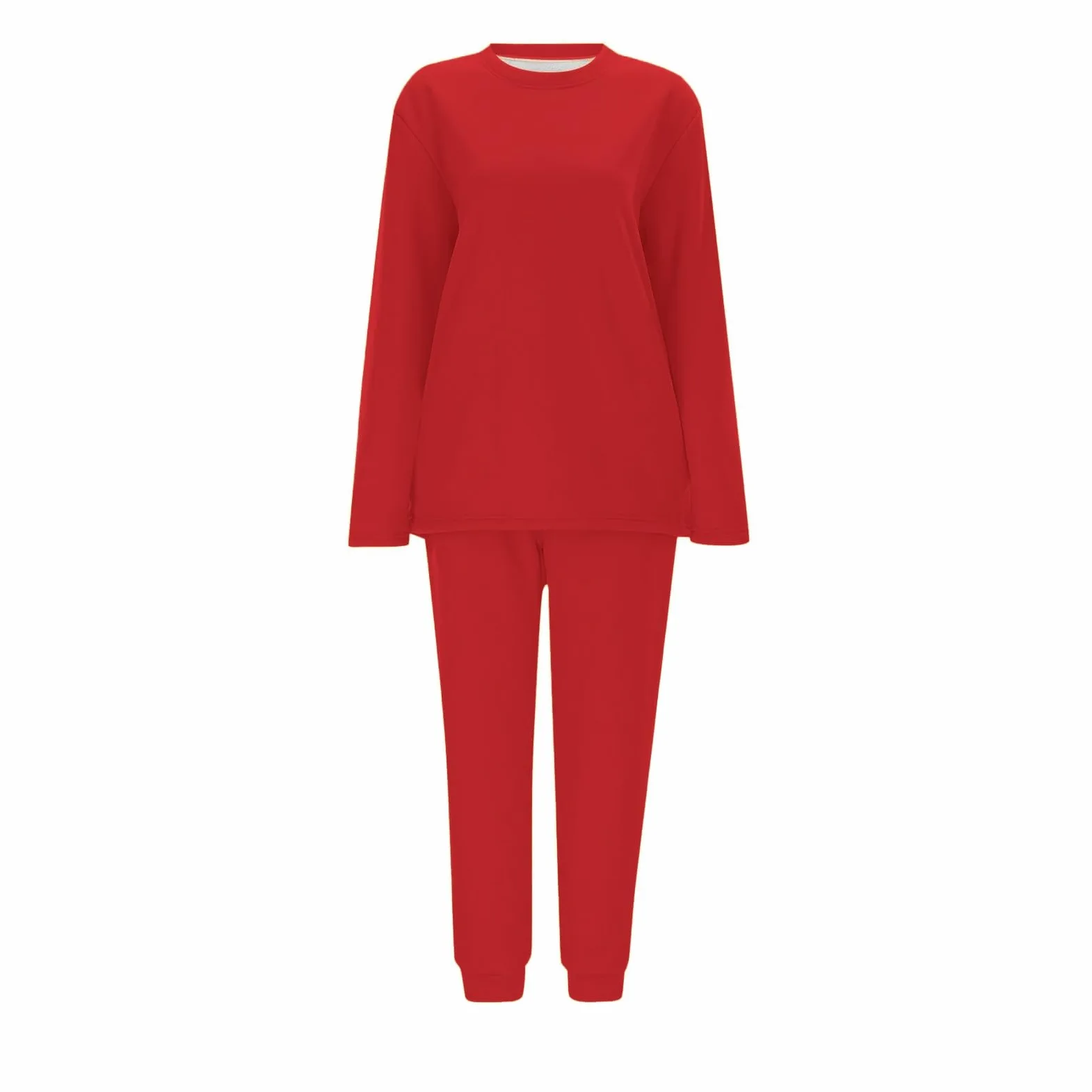 Conjunto de Pijama de Sudadera y Pantalones con Forro para Mujer para Calidez Invernal con Traje de Felpa Tops cómodos y Holgados Ropa de Estar por casa cálida de Invierno para Mujer