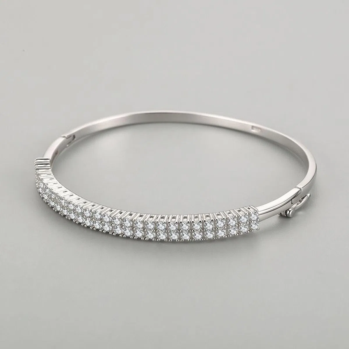 Pulseras de Oro Blanco 9 Kilates / 14 Kilates / 18 Kilates Mujer, Redondo con Diamante Creado, Cadena Extensible 16 CM + 5 CM, Pulseras de Plata de Mujer Ajustable