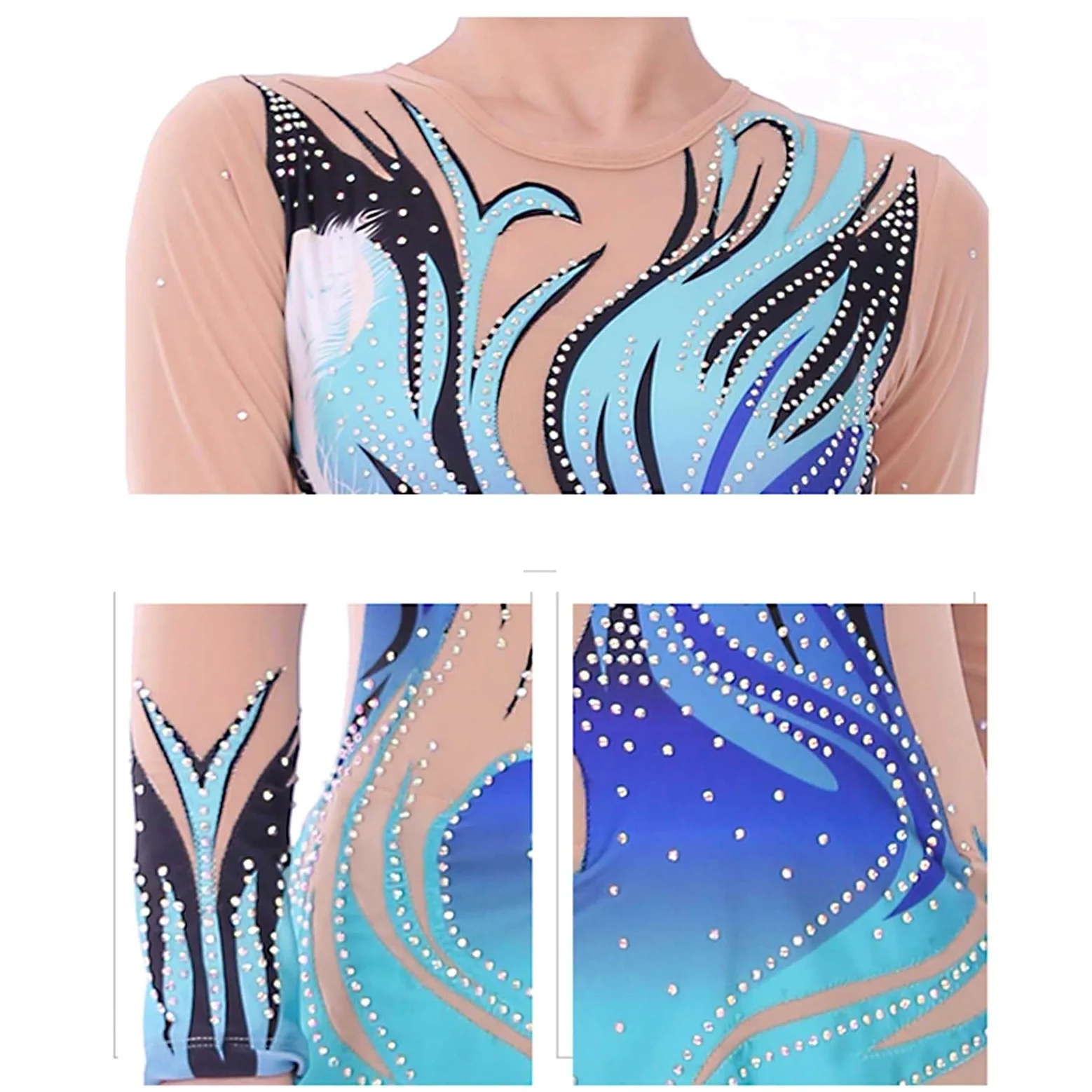 Leotardos De Gimnasia Rítmica for Niñas, Ropa De Gimnasia Brillante Transpirable De Manga Larga for Competición