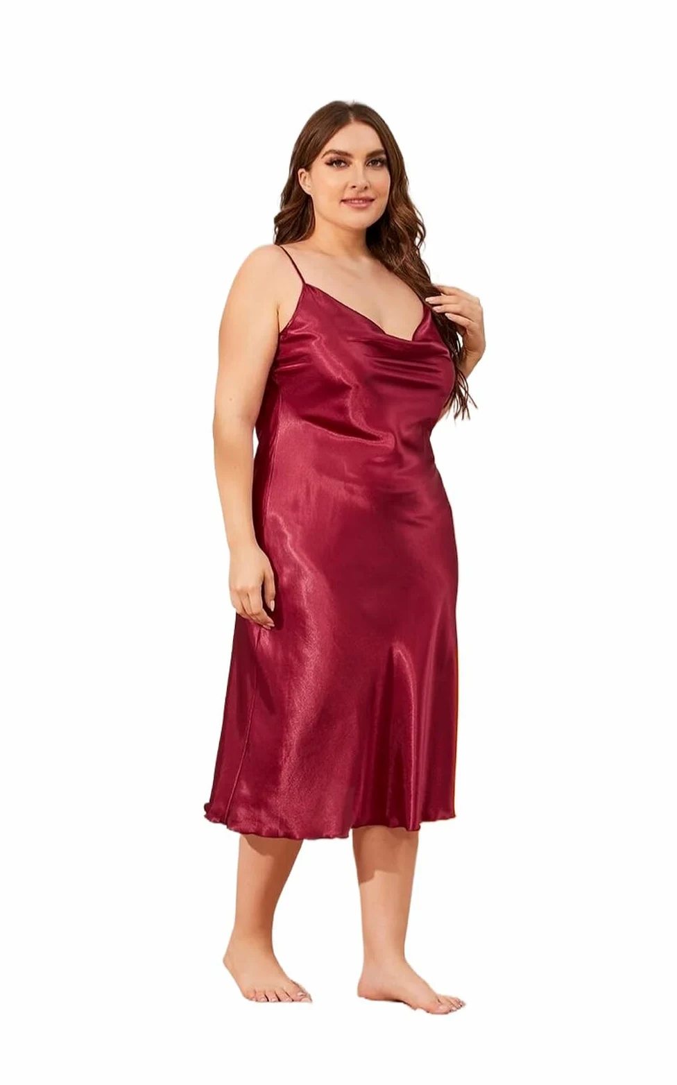 Camisón para Mujer - Ropa De Dormir De Talla Grande para Mujer, Vestido para El Hogar, Camisón De Satén Sólido Fino, Ropa De Dormir De Verano, Vestidos Sexis De Talla Grande, Camisón