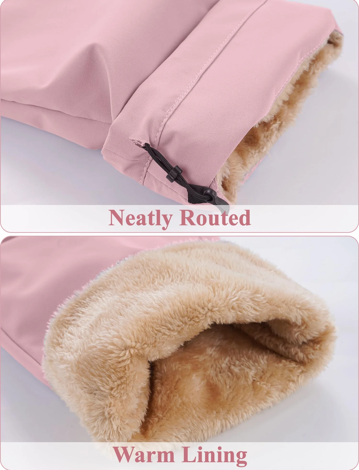 Happy Cherry - Pantalones de Montaña Invierno Niña Pantalones de Nieve con Forro Polar Infantil Pantalón de Nieve A Prueba de Viento Calentar Softshell para Senderismo Esquí al Aire Libre -104-170cm