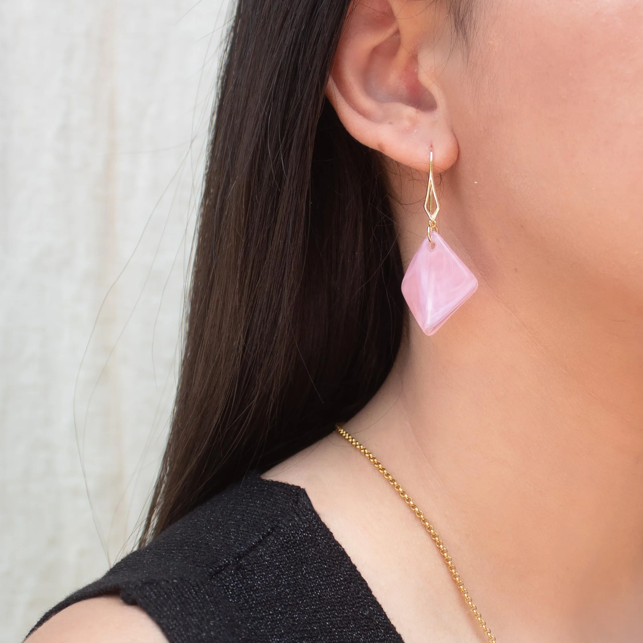 Pendientes Resina Oro Chapado Mujer Rombo Colores Festivos - ZARZAMORA
