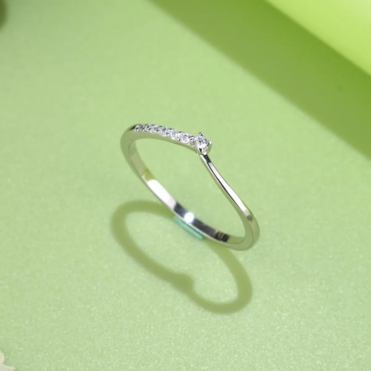 Anillo de oro blanco Au 375/585/750 para parejas de oro auténtico, anillo apilable clásico para parejas con diamante, anillos de amistad 9 K/14 K/18 K, oro blanco, talla 47-65
