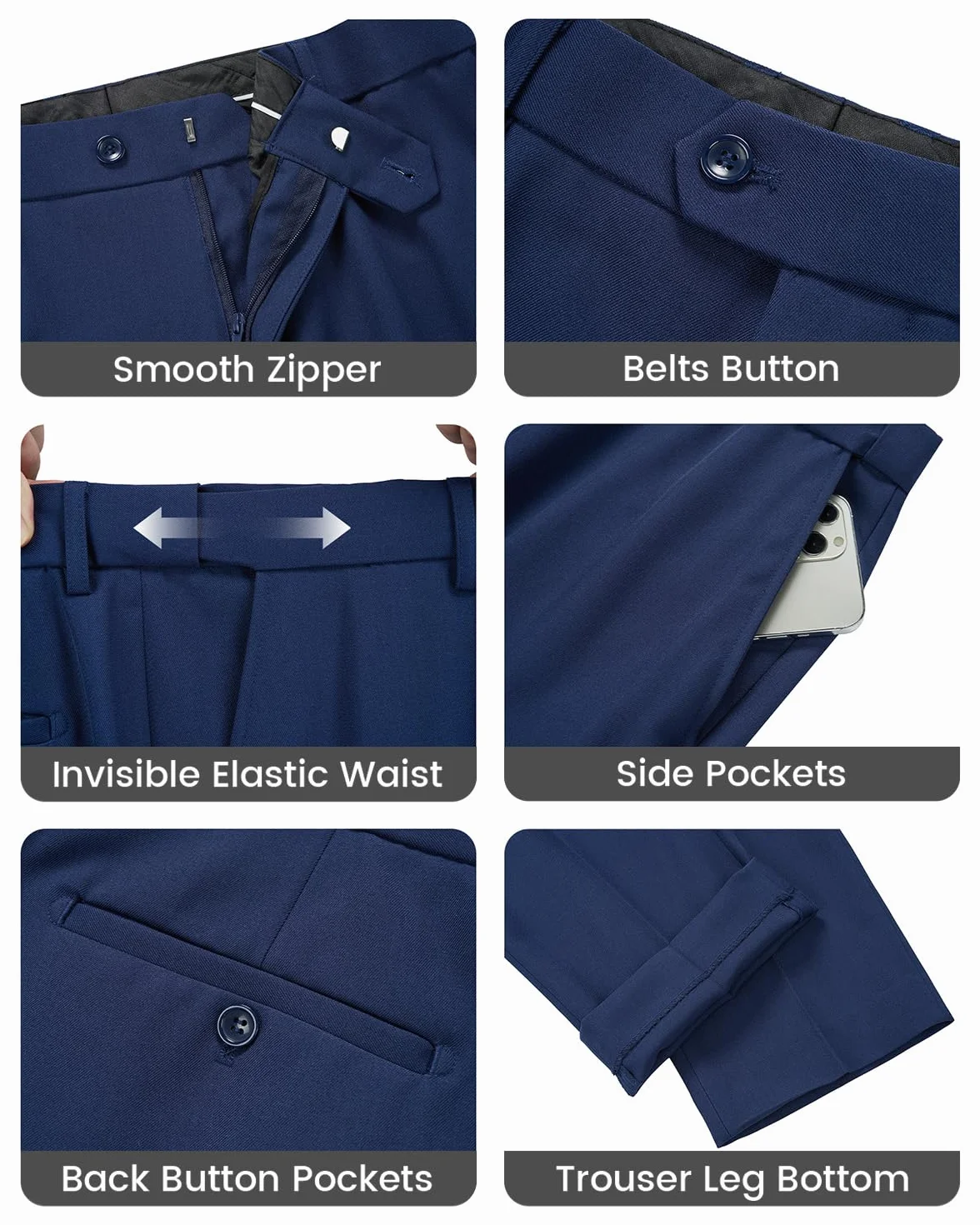 Traje Hombre 3 Piezas Slim Fit 2 Botones Chaqueta Chaleco Pantalón
