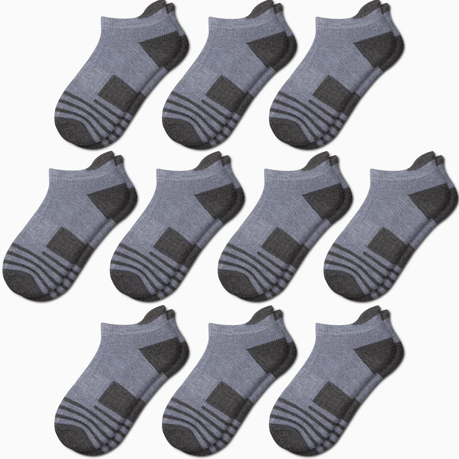 Comfoex 10 pares de calcetines deportivos para niños de 4 a 7, 7 a 10, 10 a 12 años, con suela acolchada