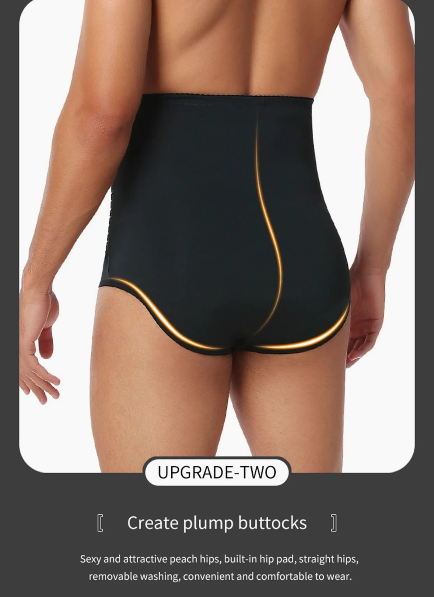 HLTYGWX Calzoncillos de Barriga para Hombre, Cintura Alta, Ropa Interior más Delgada, Control Firme, Faja para el Vientre, Faja de compresión Ajustable