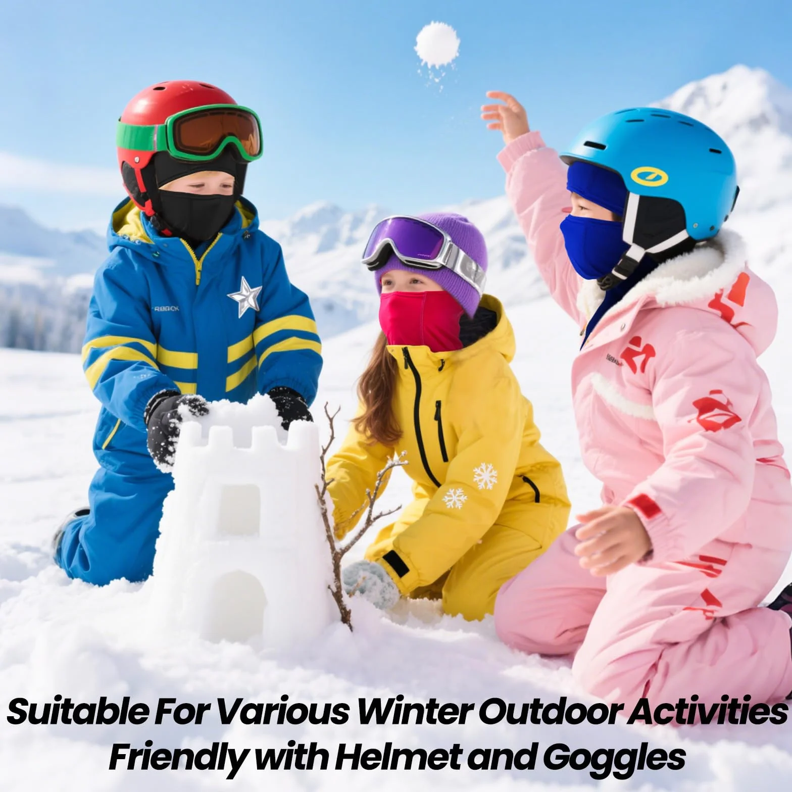 Máscara de Esquí Antiviento Térmica para Niños Balaclava Invierno Ciclismo