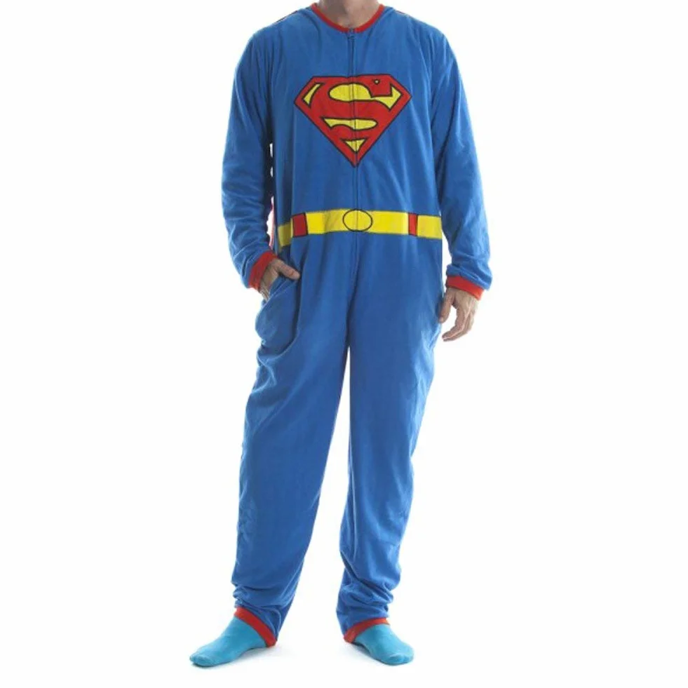 Disfraz de Superman DC Comics para adultos, pijama para cosplay