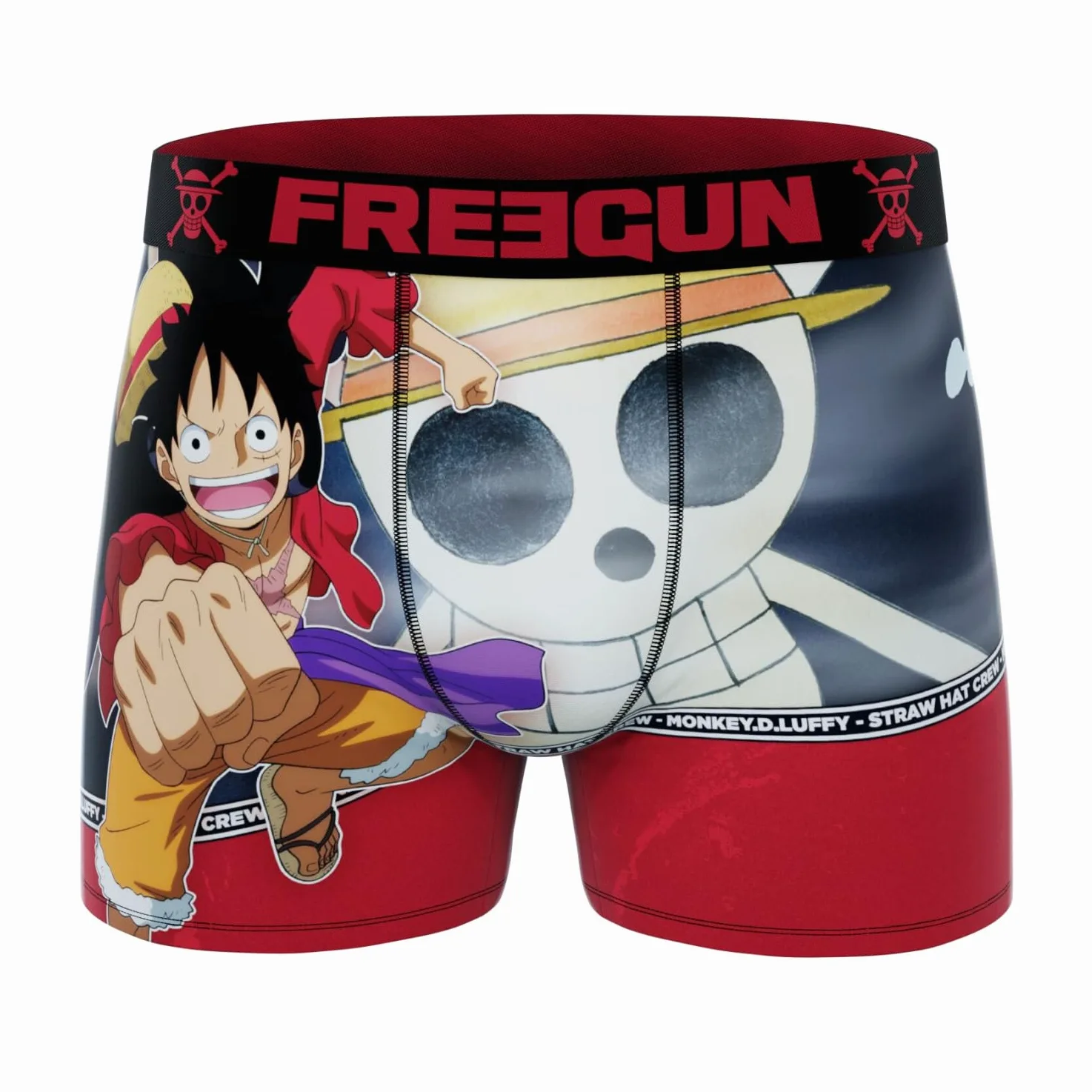 FREEGUN Calzoncillos Hombre Boxer Luffy, Roronoa zoro, Ropa Interior Hombre, ONE PIECE, Cómodo y Dulce (Lote de 5)