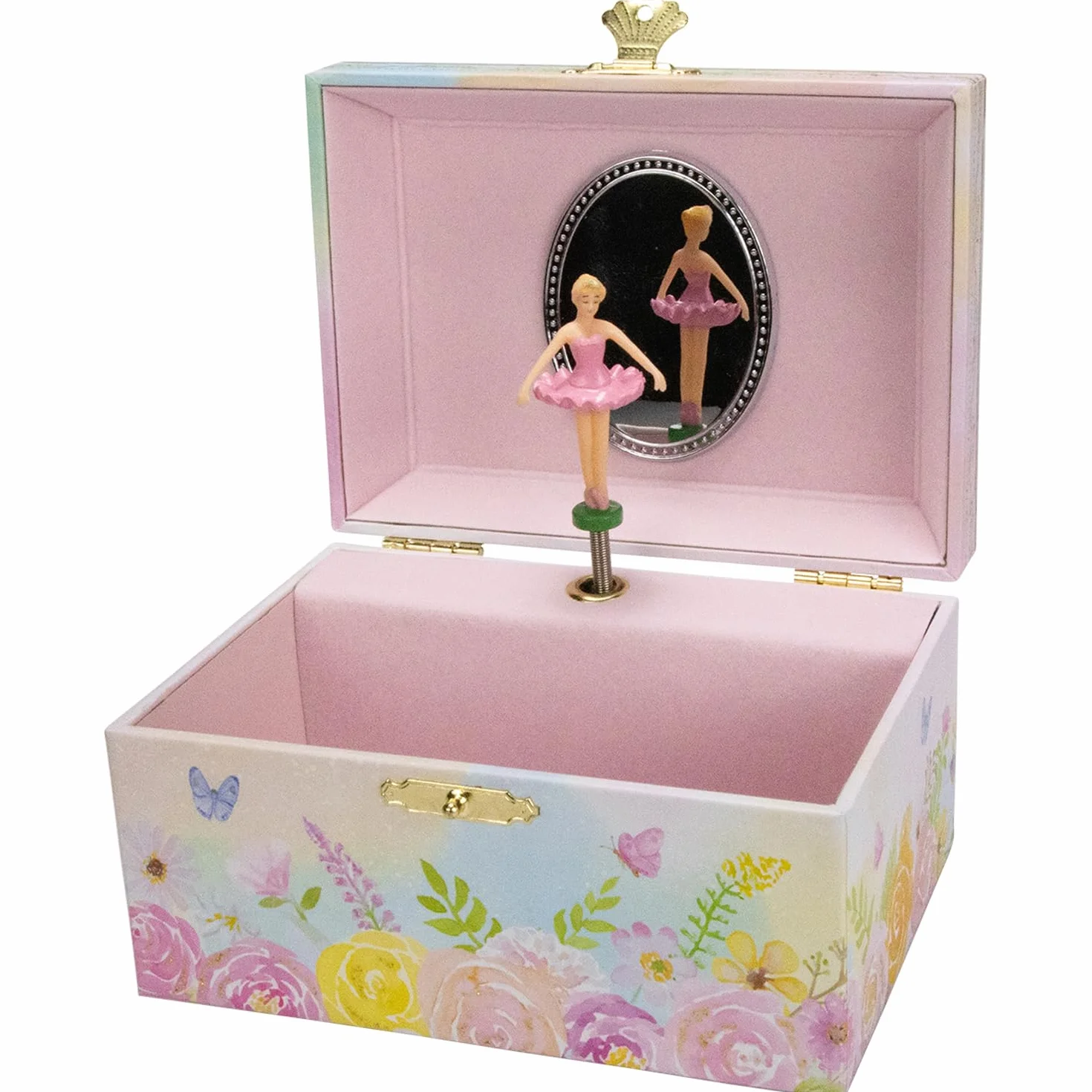 GICO Joyero bailarina reloj infantil con música figura giratoria espejo caja joyas niños 15 x 13 x 9 cm