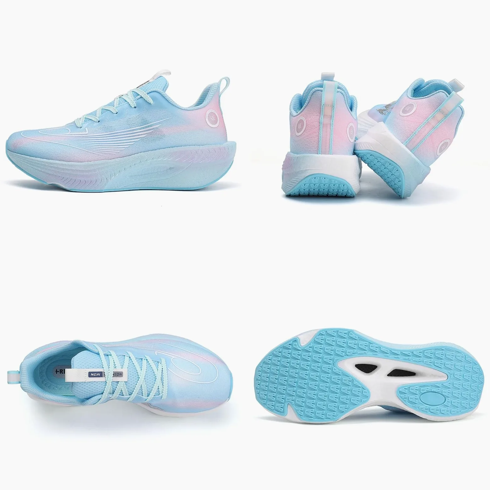 Zapatillas de Running Hombre Degradado Suela Gruesa | Zapatillas de Running Hombre Color Degradado Suela Gruesa Amortiguación Transpirables