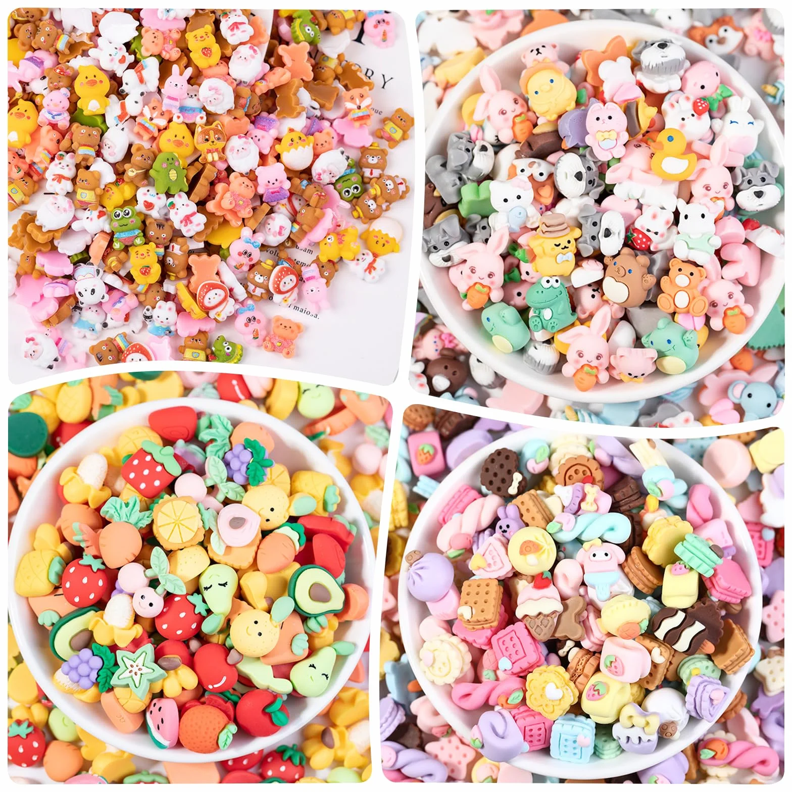 Juego de Slime Charms Multicolor 100 Piezas Resina Encantos para Manualidades