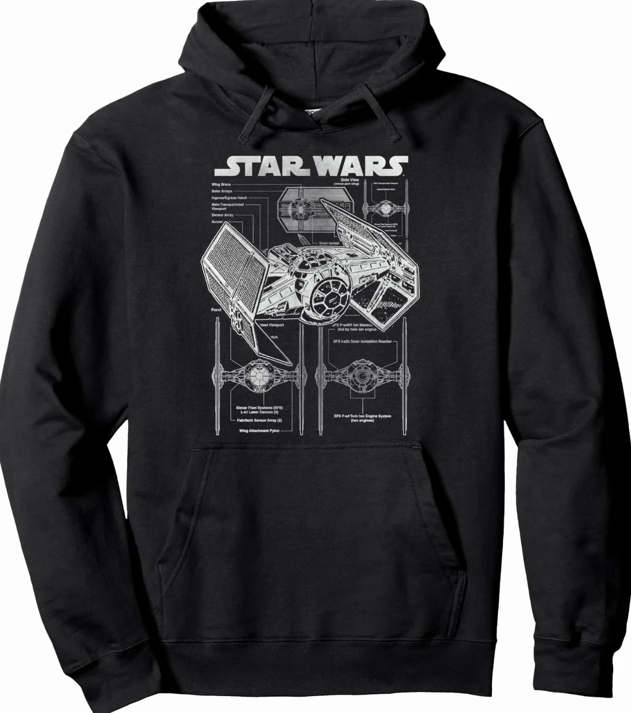 Sudadera con Capucha Star Wars TIE Fighter Blueprint Schematics