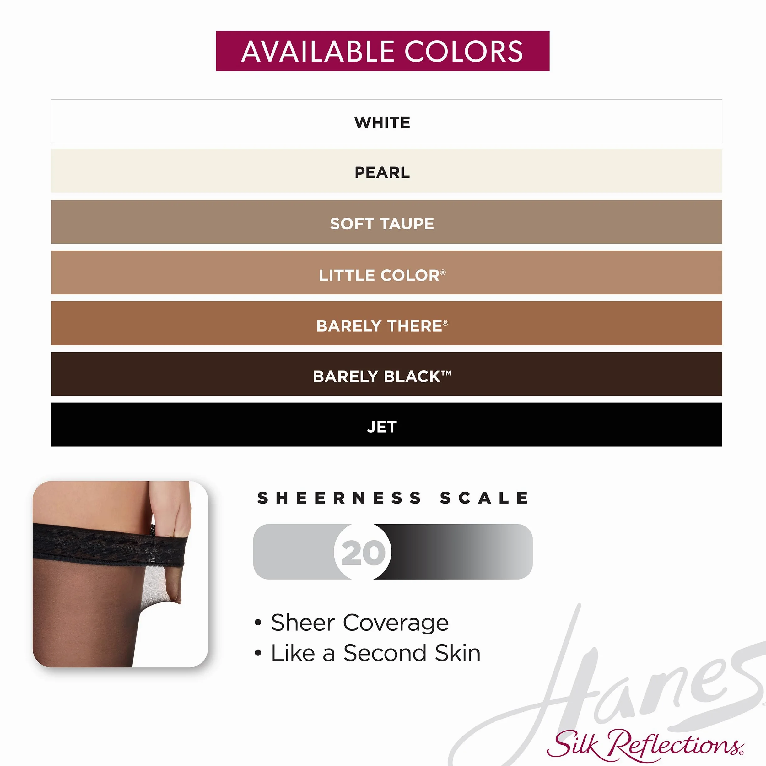 Hanes Silk Reflections Sheer Toe, Silky Sheer Finish Thigh Highs Pantimedias Mujer (Pack de 1)