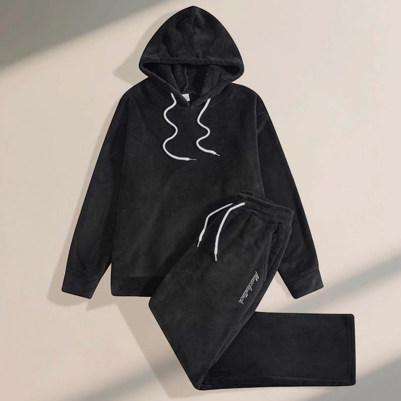 Pijama para hombre, pijama de invierno para Navidad, forro polar, pijama con capucha, de invierno, manga larga, mullido, suelto, de franela