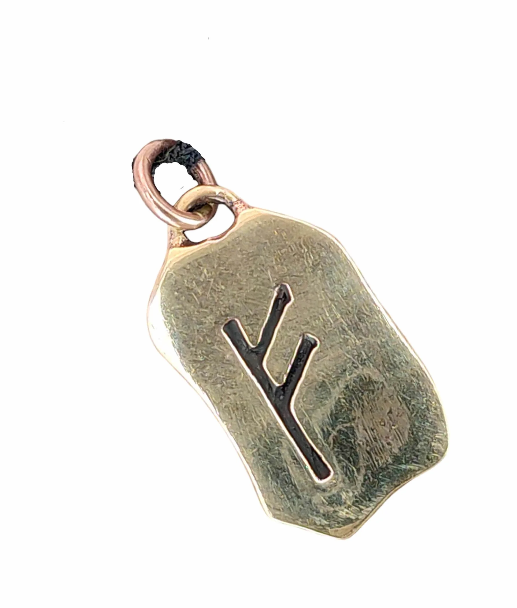 Kiss of Leather Colgante Fehu runas de bronce n° 87, Bronce