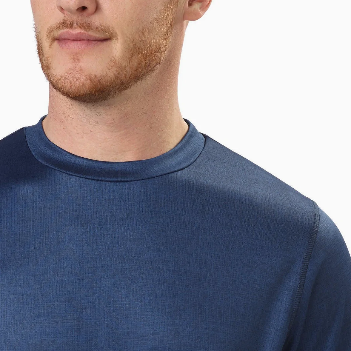 Speedo - Camiseta de natación de manga corta para hombre UV 30+ (pequeño, azul marino)