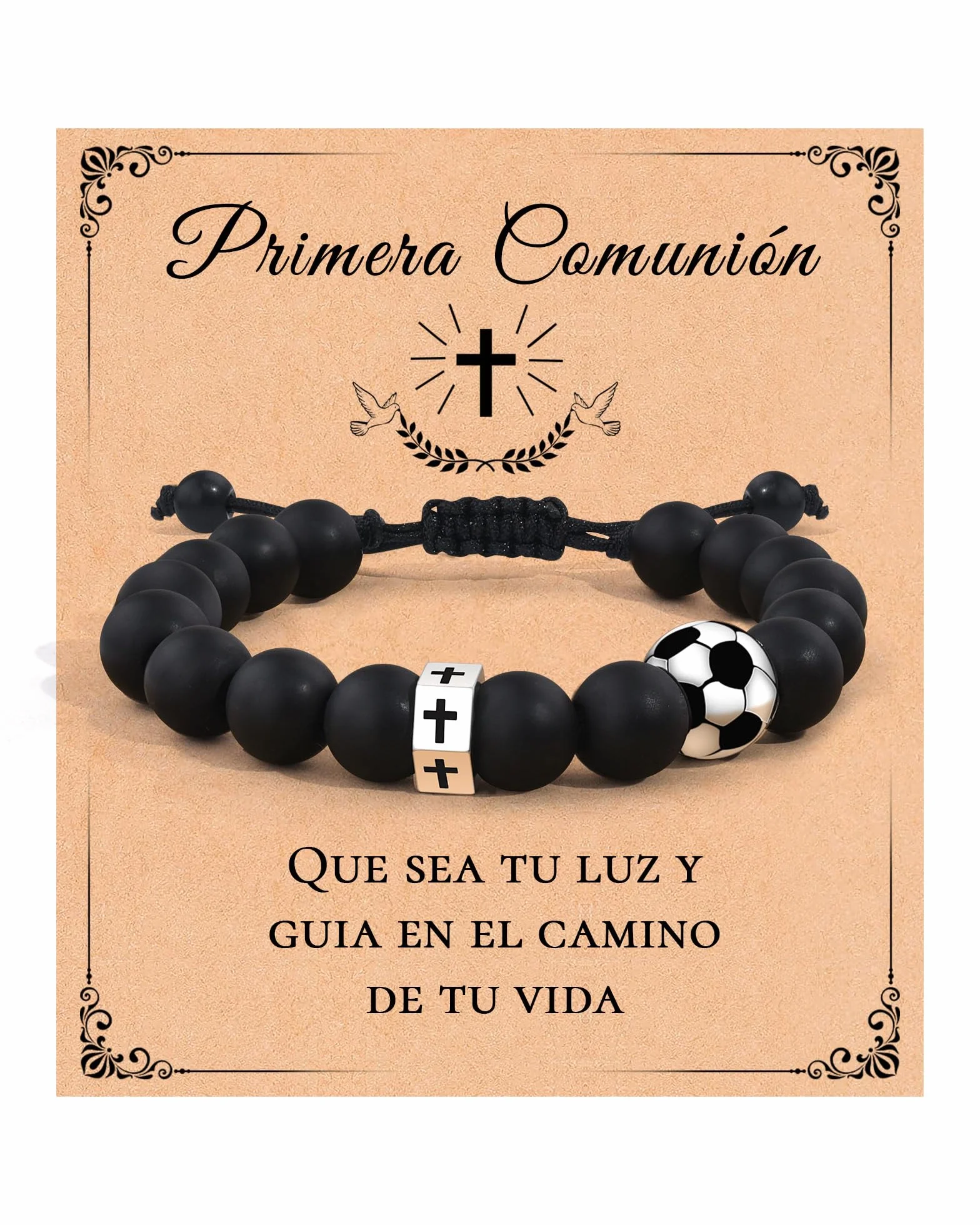 VU100 Regalos Comunion Niño Niña, Regalos Primera Comunion Niño Niña Recordatorios Comunion Originales Pulsera Comunion Niños Niñas Hombre Pulsera Cruz Ajustable