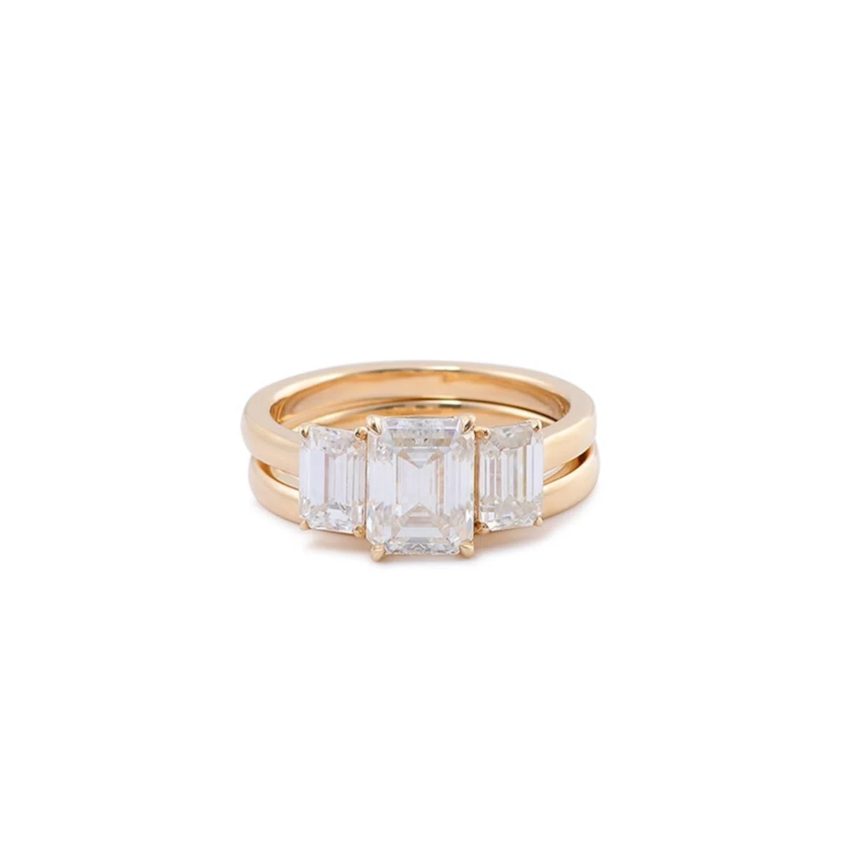 Wycian Anillo Moissanita Mujer Anillo De Compromiso Mujer Oro 9K Apilamiento con Moissanita Tamaño 18,5 Moda Para Hermana Día De San Valentín Joyas