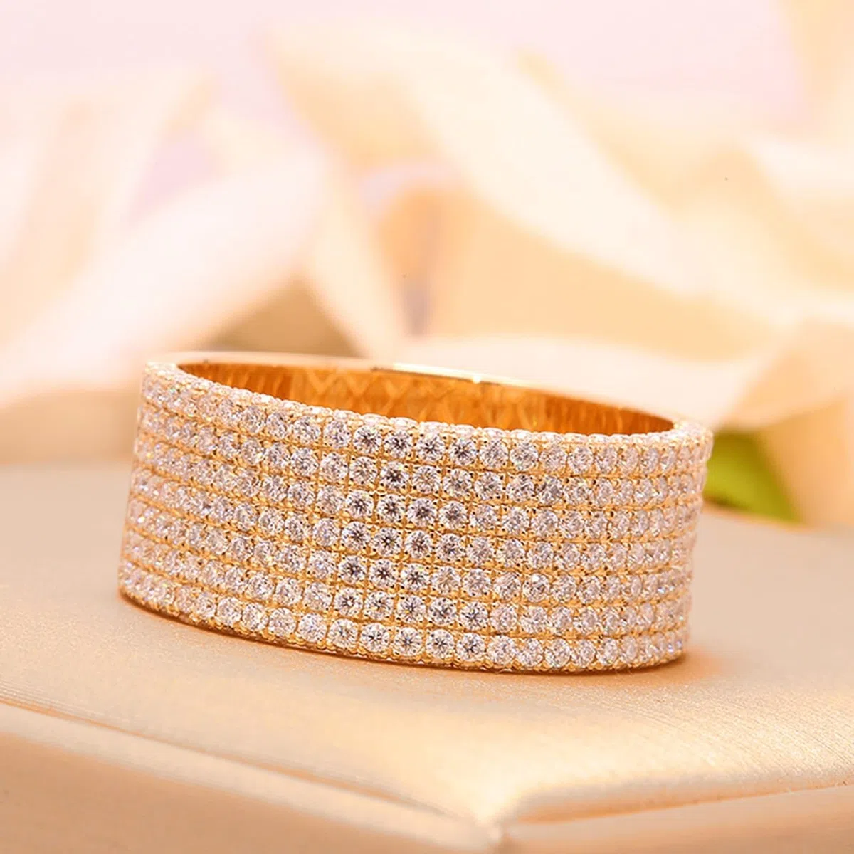Anillo de oro amarillo de 14 K/18 K para mujer, anillos a juego anillo ancho anillos mujeres